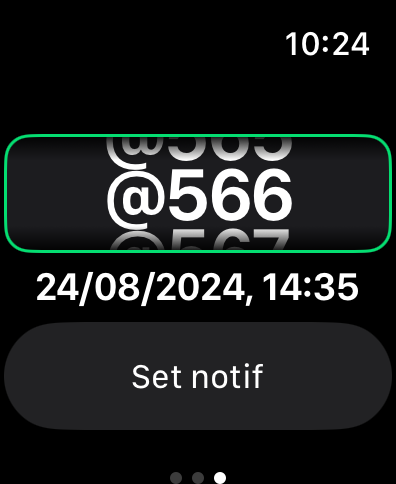 Apple Watch alarms setup screen