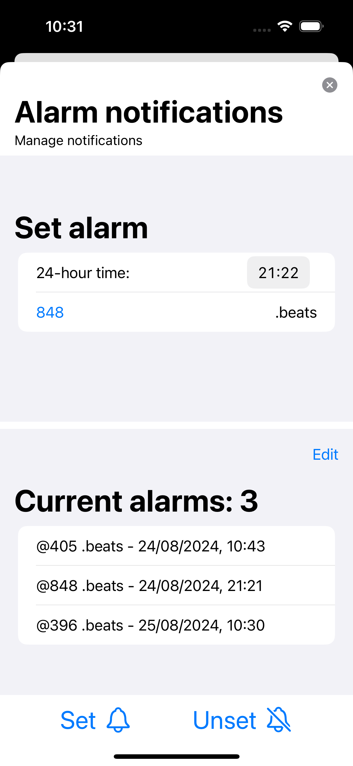 iPhone alarms